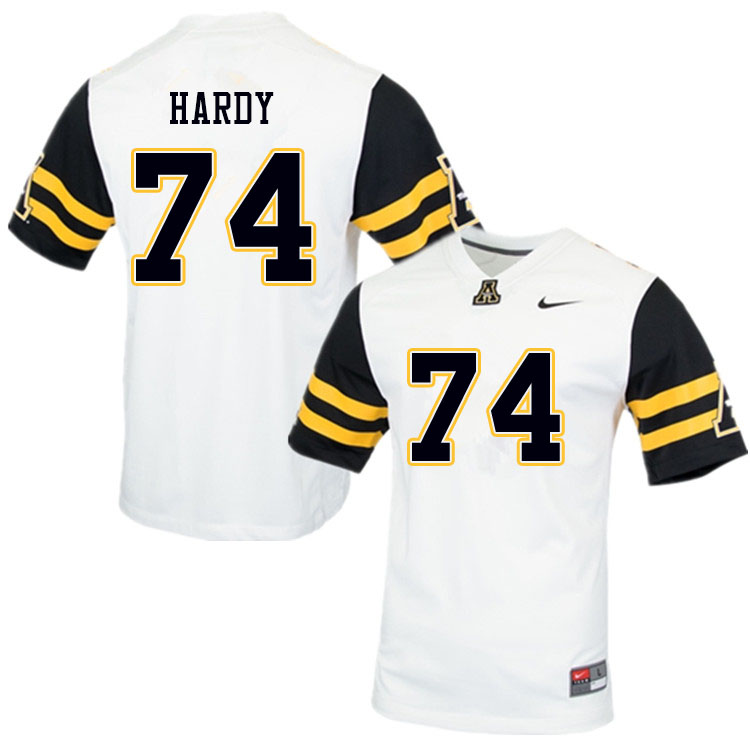 Men #74 Anderson Hardy Appalachian State Mountaineers College Football Jerseys Sale-White - Click Image to Close